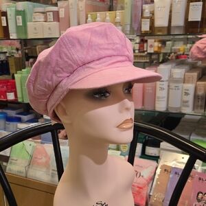 Pink Women's Suede Newsboy Cap